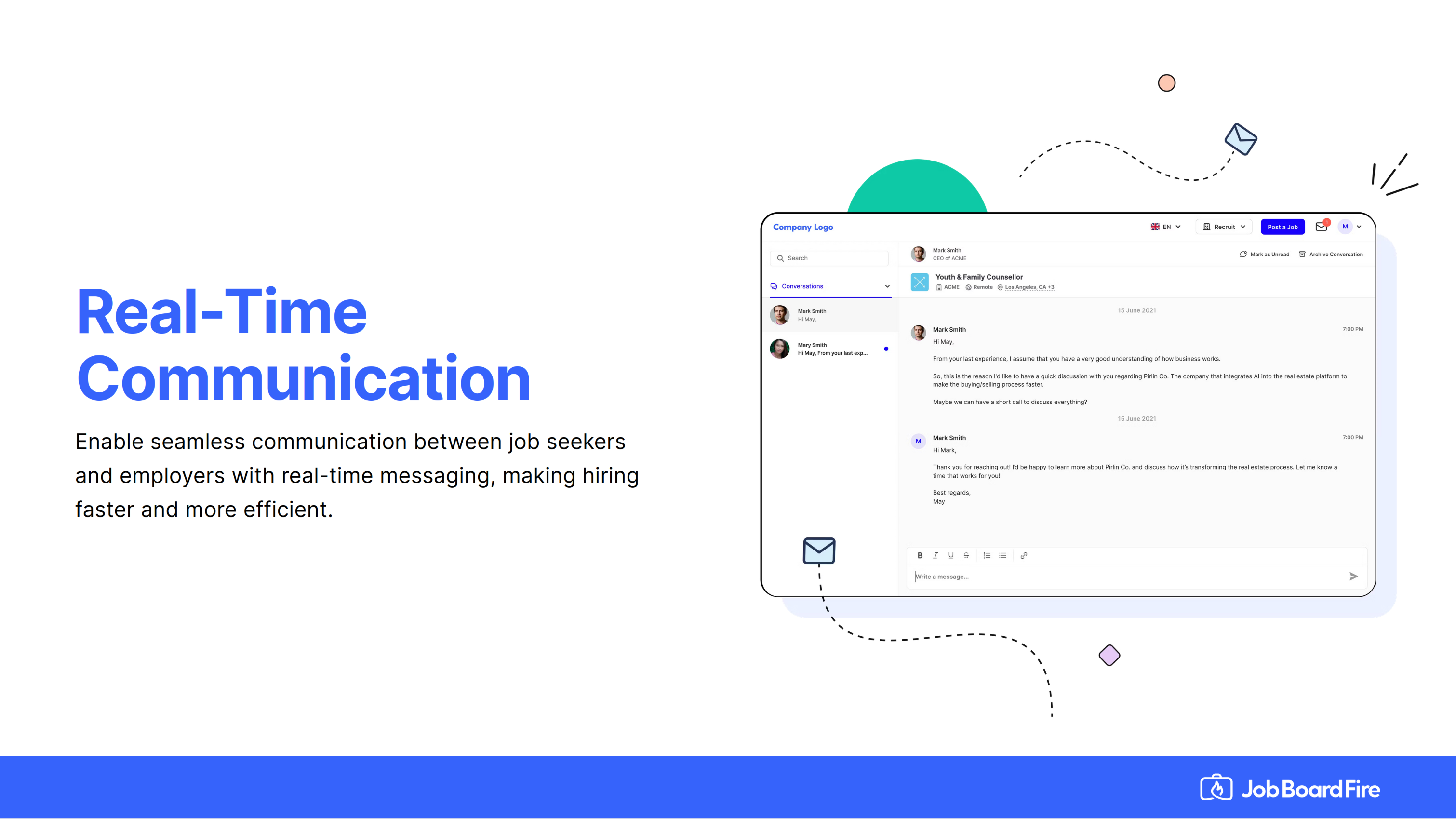 screenshot of Job Board Fire
